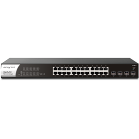 Draytek Switch Gigabit PoE+ VigorSwitch P1281x - Gestão Layer 2 - 24 Portas Giga PoE+ RJ-45 com 4 Portas 10G SFP+. Inclui Rack Mount Bracket.
