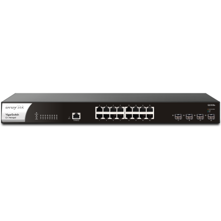 Switch Gigabit VigorSwitch Q2200x - Gestão Layer 2+ - 16 Portas 2.5GbE RJ-45 com 4 Portas 10G SFP+. Inclui Rack Mount Bracket.