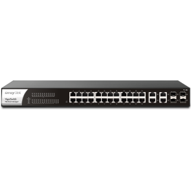 Switch Gigabit PoE+ VigorSwitch P1282 - Gestão Layer 2 - 24 Portas Giga PoE+ RJ-45 com 4 Portas Combo + 2 SFP