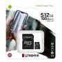 Kingston Micro SDXC 512GB Canvas Select Plus 100R A1 C10 Card + ADP - SDCS2/512GB