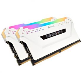 Corsair DDR4, 2666MHz 16GB 2 x 288 DIMM, Unbuffered, 16-18-18-35, Vengeance RGB PRO white Heat spreader - CMW16GX4M2A2666C16W