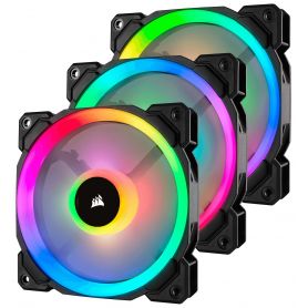 Corsair LL Series, LL120 RGB, 120mm Dual Light Loop RGB LED PWM Fan, 3 Fan Pack com Lighting Node PRO - CO-9050072-WW