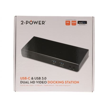 Laptop Docking station 2-Power USB 3 - USB-C & USB 3.0 Dual Display Dock DOC0110A