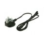 Power Power lead 2-Power UK - AC Mains Lead Fig 8 UK Plug (Black) PWR0001A
