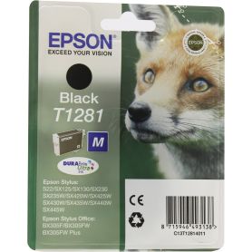 Epson Tinteiro Preto T1281 Tinta DURABrite Ultra (c/alarme RF+AM) - C13T12814022