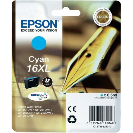 Epson Tinteiro Cyan 16XL Tinta DURABrite Ultra (c/alarme RF+AM) - C13T16324022