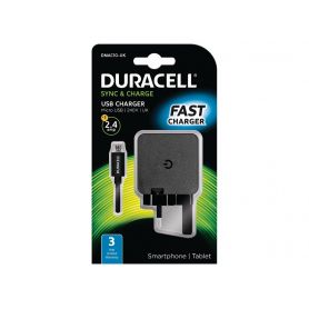 Power Charger UK - Duracell 2.4A Phone/Tablet Wall Charger DMAC10-UK