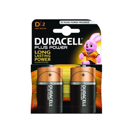 Battery General  Alkaline - Duracell Plus D Size 2 Pack MN1300B2