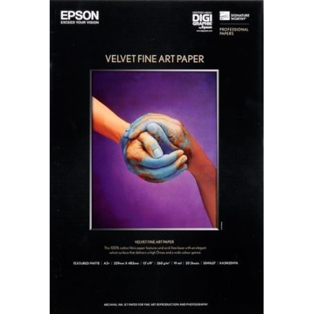 Epson Velvet Fine Art Paper (UC) A3+ (20 folhas) - C13S041637