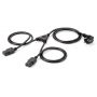 Equip Power Cable y-verion 2 x iec c13 to schuko c13, angled, black - 112220