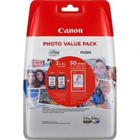 Canon Pack Papel + tinteiros - PG-545XL/CL-546XL PHOTO VALUE BL - 8286B006