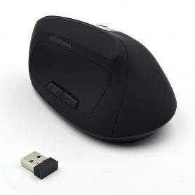 EWENT Wireless Vertical/Ergonomic Mouse 800-1200-1600dpi, 5 buttons, black - EW3158