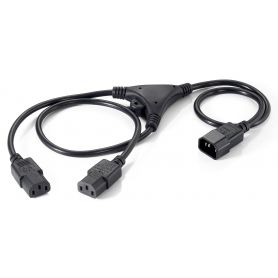 Equip Power Cable Y-Version 1,60M Black, Plug C14 (SF-81)TO 2 X C13 (SF-82) - 112210