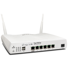 Router Draytek ADSL 2/2+, com modem ADSL incorporado para linha Analógica, 2ª porta Gigabit-WAN (DT-V2865 ax A)