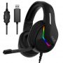 Headphones estéreo PC / PS4 / PS5 / Xbox Iluminação para jogos COOL Storm Black USB 7.1 - 8434847046327