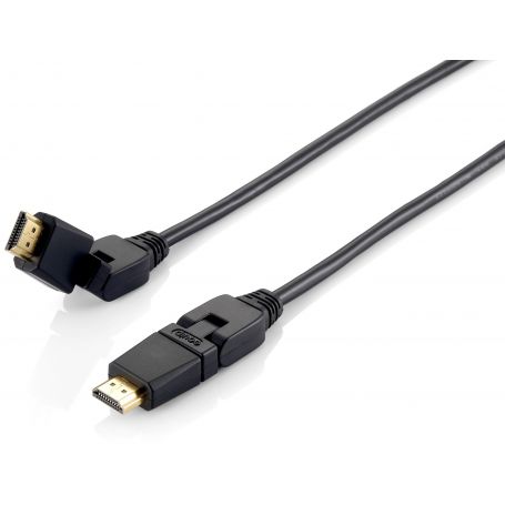 Equip HighSpeed swivel HDMI Cable com Ethernet, black 1,0m, black - 119361