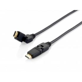Equip Cabo HDMI com Ethernet, black 2,0m, swivel - preto - 119362