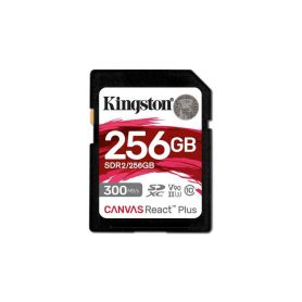 Kingston SDXC Card 256GB Canvas React Plus UHS-II 300R/260W U3 V90 for Full HD/4K/8K - SDR2/256GB