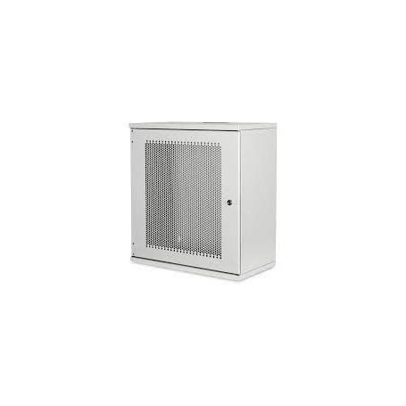 12U wall mounting cabinet, SOHO, unmounted 595x540x400 mm, perforated front door, grey color grey (RAL 7035)