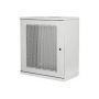 12U wall mounting cabinet, SOHO, unmounted 595x540x400 mm, perforated front door, grey color grey (RAL 7035)