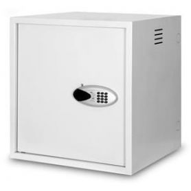 12U wall mounting cabinet, vandal-proof 650x600x600 mm, electronical lock, grey (RAL 7035) keypad, color grey (RAL 7035)