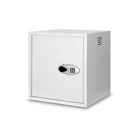 12U wall mounting cabinet, vandal-proof 650x600x600 mm, electronical lock, grey (RAL 7035) keypad, color grey (RAL 7035)