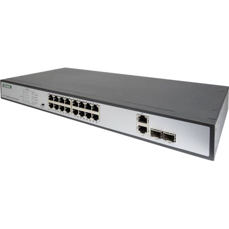 16-port Fast Ethernet PoE Switch + 2G Combo TP/SFP 270W, rack mountable