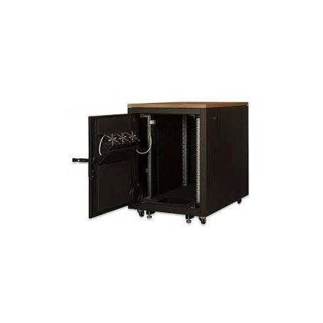 17U SOUNDproof rack, 1000x750x1130 mm wood decor maple, black (RAL 9005) metal parts black (RAL 9005)