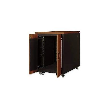 17U SOUNDproof rack, 1000x750x1130 mm wood decor walnut, black (RAL 9005) metal parts black (RAL 9005)
