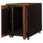 17U SOUNDproof rack, 1000x750x1130 mm wood decor walnut, black (RAL 9005) metal parts black (RAL 9005)