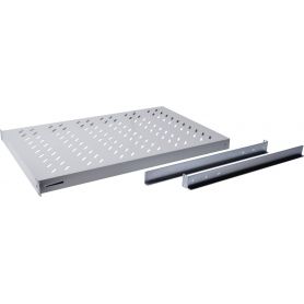 1U fixed shelf for 1000 mm depth racks 44x482x700 mm, adjust. 700-900 mm depth, grey color grey (RAL 7035)