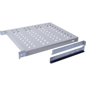 1U fixed shelf for 800 mm depth racks 44x482x500 mm, adjust. 500-700 mm depth, grey color grey (RAL 7035)