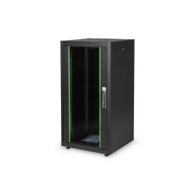 22U network rack, Dynamic Basic 1155x600x600 mm, color black (RAL 9005) with Glass Front door