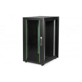 22U network rack, Dynamic Basic 1155x600x800 mm, color black (RAL 9005) with Glass Front door