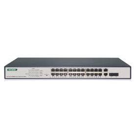 24-port Fast Ethernet PoE Switch + 2G Combo TP/SFP 390W, rack mountable