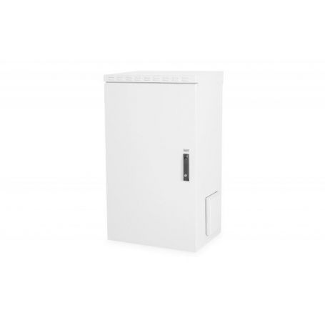 24U wall mounting cabinet, outdoor, IP55 1245x600x450 mm, double wall, grey (RAL 7035) color grey (RAL 7035)