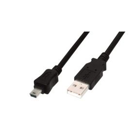 USB 2.0 connection cable, type A - mini B (5pin) M/M, 3.0m, USB 2.0 conform, UL, bl