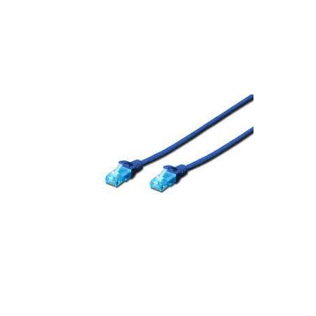CAT 5e U-UTP patch cable, Cu, PVC AWG 26/7, length 1 m, color blue