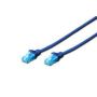 CAT 5e U-UTP patch cable, Cu, PVC AWG 26/7, length 1 m, color blue