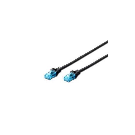 CAT 5e U-UTP patch cable, Cu, PVC AWG 26/7, length 1 m, color black