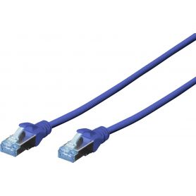 CAT 5e SF-UTP patch cable, Cu, PVC AWG 26/7, length 0.5 m, color blue