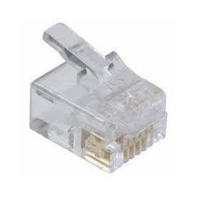Modular Plug, for Flat Cable, 6P6C unshielded, DIP, 6 u gold