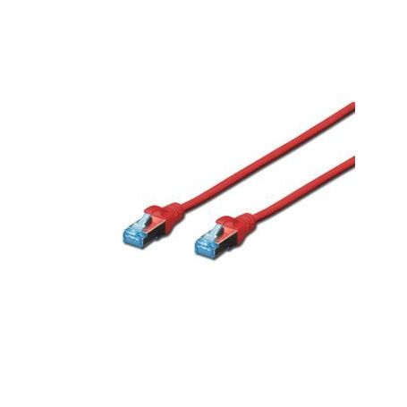 CAT 5e SF-UTP patch cable, PVC, AWG 26/7, length 0.5 m, color red