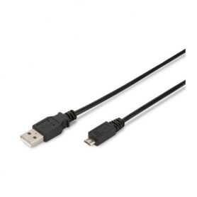 USB connection cable, type A - micro B M/M, 1.8m, USB 2.0 compatible, bl