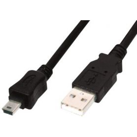 USB 2.0 connection cable, type A - mini B (5pin) M/M, 1.8m, USB 2.0 conform, bl