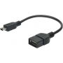 USB 2.0 adapter cable, OTG, type mini B - A M/F, 0.2m, USB 2.0 conform, bl