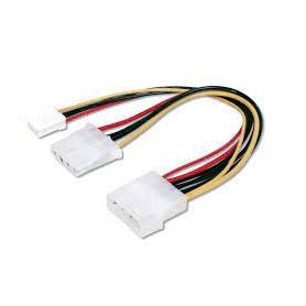 Internal Y-power supply cable 0.20m, IDE - IDE + floppy connector,