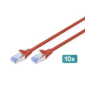 CAT 5e SF-UTP patch cable, Cu, PVC AWG 26/7, length 1 m, color red