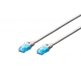 CAT 5e U-UTP flat patch cable, Cu, PVC AWG 30/7, length 2 m, color white