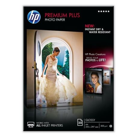 HP Premium Plus Glossy Photo Paper-20 sht/A4/210 x 297 mm - CR672A